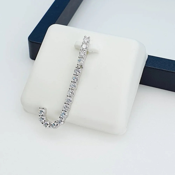 "925 Sterling Silver Cubic Zirconia Initial Pendant, UU1P6A6176 - Picture 5 of 10